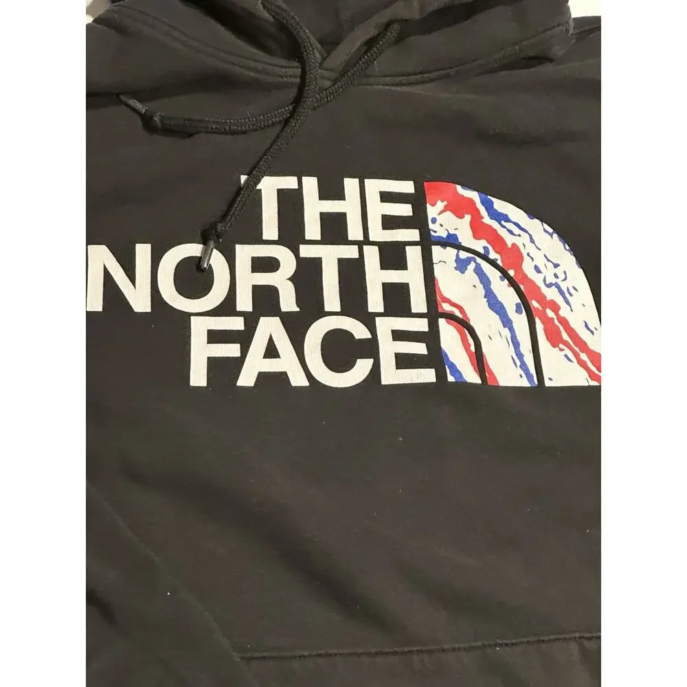 The North Face Mens Black Graphic Logo Pullover Hoodie Sz large Outdoor Relaxed